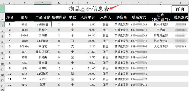 Excel进销存库存管理系统，自带入库出库单，图表分析一步到位